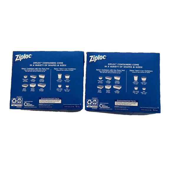 Ziploc One Press Seal Medium Rectangle Container - 4 ct NEW Lot of 2 - Picture 2 of 2